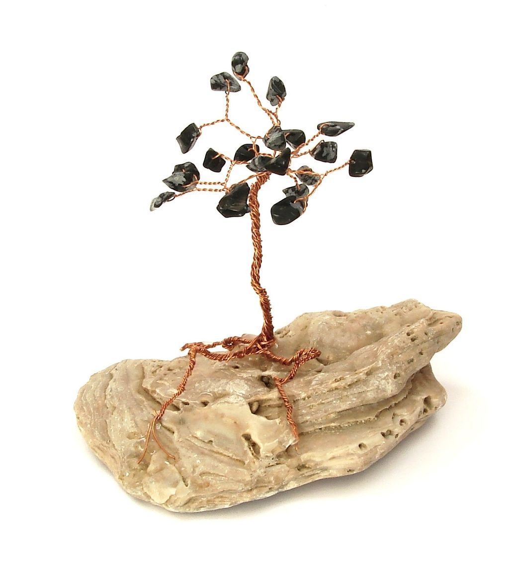 Stromeček štěstí z vločkového obsidianu (7)